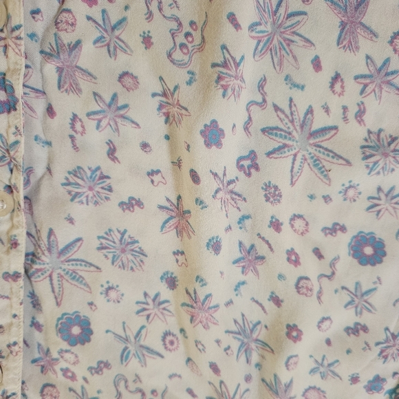 Rowdy Gentlmen Hawaiian Shirt, Blue/Pink Starfish Design,Large - Picture 6 of 11